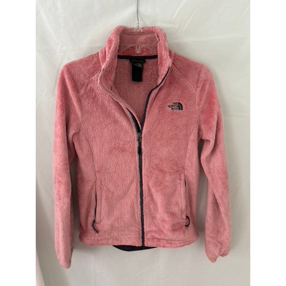 The North Face Osito Full Zip Fleece Jacket Pink High Pile Mock Neck Womens XS